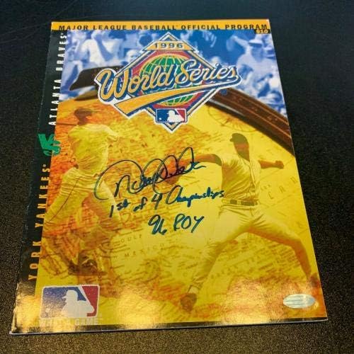 Дерек Джитър 1-ви от 4 W. S. ROY 1996 Подписа програмата на Световните серии 1996 г. Щайнер - Списания MLB с автограф