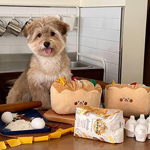 Празнична Плюшен Играчка за кучета Coco Emporium, Пъзел с Кринками за Хляб Торта за Рожден Ден за Средни и Големи Кучета, Скъпа Дизайнерска Мека Интерактивна Сензорна игр