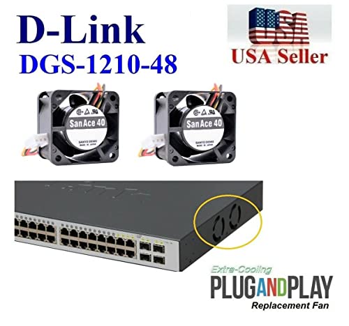 2 Сменяеми вентилатор за допълнително охлаждане, съвместими с D-Link DGS-1210-48