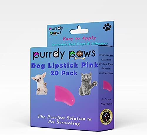 Меки шапки за нокти Purrdy Paws за кучешки нокти, червило Pink Jumbo