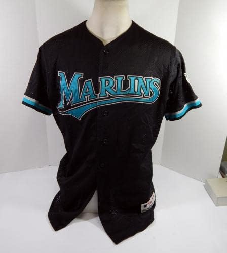 1999-02 Флорида Марлинз #12 Използвана в игра Черна Риза, Табела с името на Изтрита 48 DP42609 - Използваните в играта тениски MLB