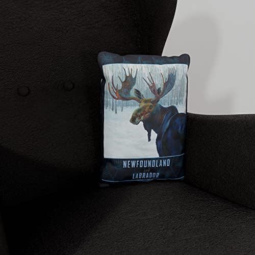 Холщовая възглавница с участието на зимния лосове Нюфаундленд и Лабрадор за дивана дома и офиса, картини с маслени