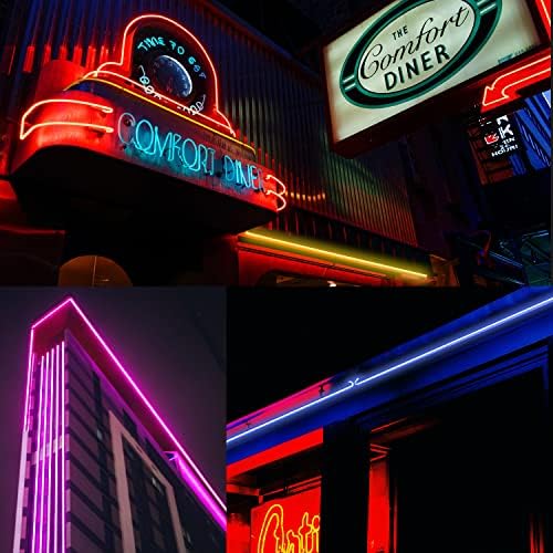 GUOTONG RGB Neon Led Лента 50 фута/15 м Водоустойчива Гъвкава Led Неонова Лампа за Вътрешно, Външна Украса на Околната Среда
