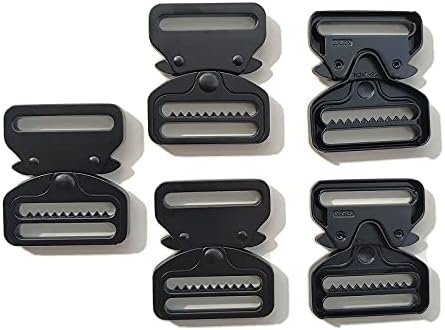 1-1/4Метални Тактически ключалката, Черна Быстросъемная обтегач със странична стена, белите Дробове Закопчалка за лямок за раници и проекти с лямками (5 опаковки)