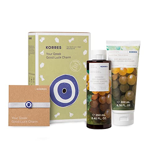 Колекция от продукти за грижа за тялото KORRES Santorini Grape | Гел за душ и Масло за тяло Santorini Grape, комплект от 2 теми