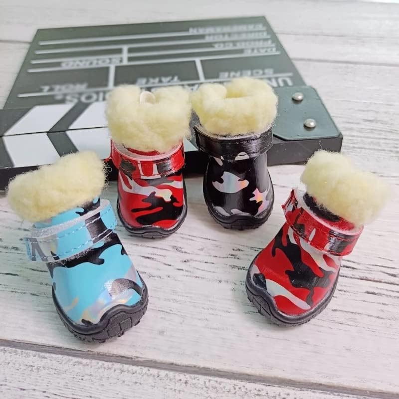 LEPSJGC/ Водоустойчив обувки за домашни любимци, утепленная зимни обувки за малките животни (Цвят: D, код размера: 2)