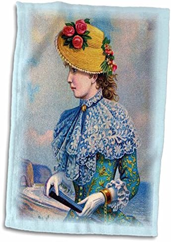 3dRose Florene Vintage - Мария, Облечена В Синьо - Кърпи (twl-41545-1)