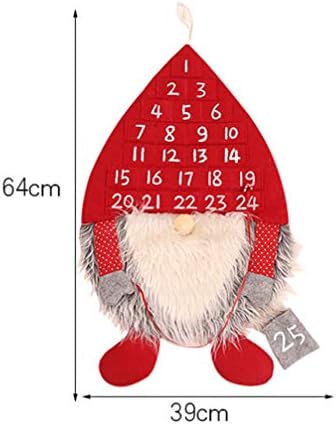 Amosfun Календар за Обратно Броене на Коледа Дядо Коледа Коледен Шведски Джудже Дизайн Адвент-Календар Окачен Коледна