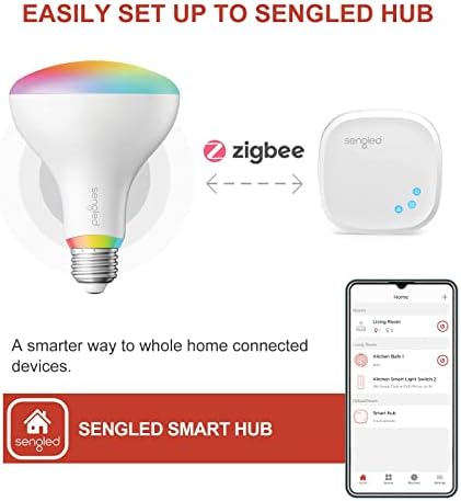 Led интелигентни електрически крушки Zigbee, се изисква интелигентен хъб, работа с SmartThings Хъб и Echo с вграден възел, гласово управление с помощта на Alexa и Google Home, Цветен ум?