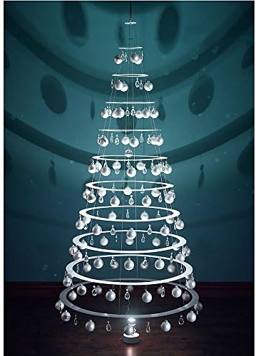 Съвременната Коледна елха - 7,5-инчов Подвесное Бяло дърво Сатенени електрически крушки