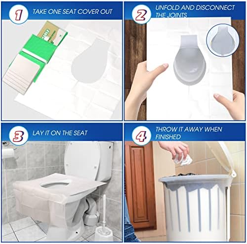За еднократна употреба Смывные калъфи за седалките на тоалетната чиния Jasilon [ГОЛЯМА ДЕБЕЛА опаковка от 50 броя], За Пътуване, за Еднократна употреба Смывные Хартиени