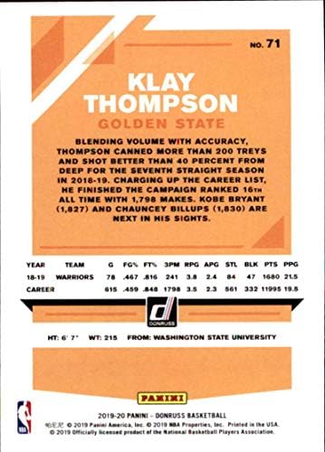 Баскетболно карта Донрусса №71 / (Загуба) Томпсън Голдън Стейт Уориърс 2019-20