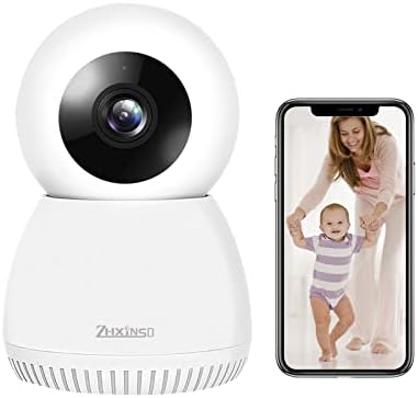 ZHXINSD Камера за сигурност 2K, следи бебето с Wi-Fi интернет в стаята, Място за домашни животни, на 360 Градуса за домашна сигурност, Подключаемая Помещение за кучета 2,4 Ghz с