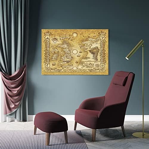 Карта на света, Двор Тръни и Рози Литературен Шедьовър на Художествени Плакати Плакат Стръмни Произведения на Изкуството Painti -YangTing 08x12 инча (20x30 см)