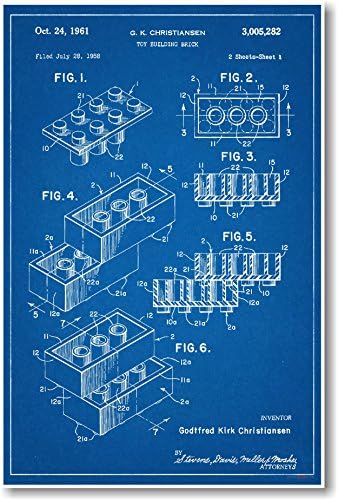 Патент на Lego Тухла - Плакат с Изготвянето на НОВ Известния Изобретение
