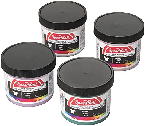 Боя за ситопечат Speedball Fabric, Специални цветове на издаване, 8 унции (4 опаковки), Полиран пастел