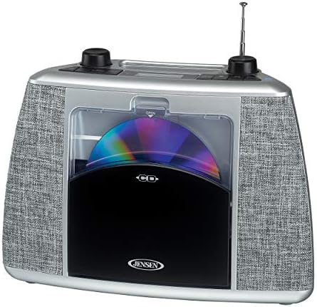 Система за възпроизвеждане на cd-та Jensen Home Спортна дръжка + Bluetooth Boombox Преносима музикална система с Bluetooth cd плейър + CD-R / RW и FM-радио с Aux-вход и водачи жак за слушалки (CD-