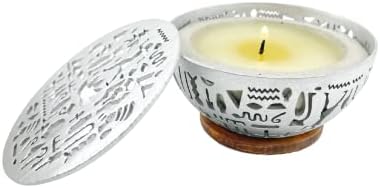 Свещ на Граненой основа от Камелия Сребро аромат на Лятна Любов Giza Dome (Ванилия/кокос)