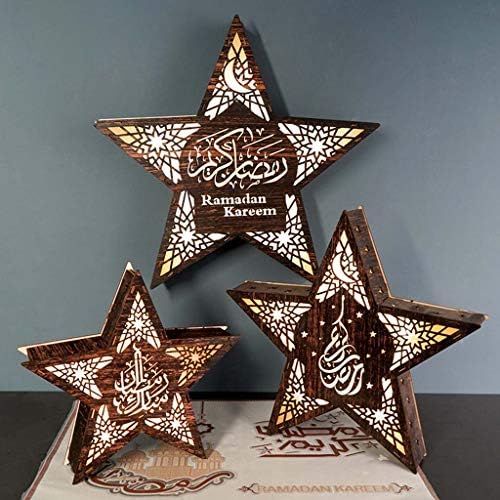 Фестивал Sterose Ramadan LED Star Светлини Дървени Стенни Лампи Елегантно Бижу Eid Home