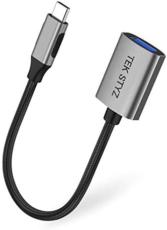 Адаптер Tek Styz USB-C USB 3.0 е обратно Съвместим с датчиците на Sony WH-1000XM4 OTG Type-C/PD Male USB 3.0 Female. (5 gbps)