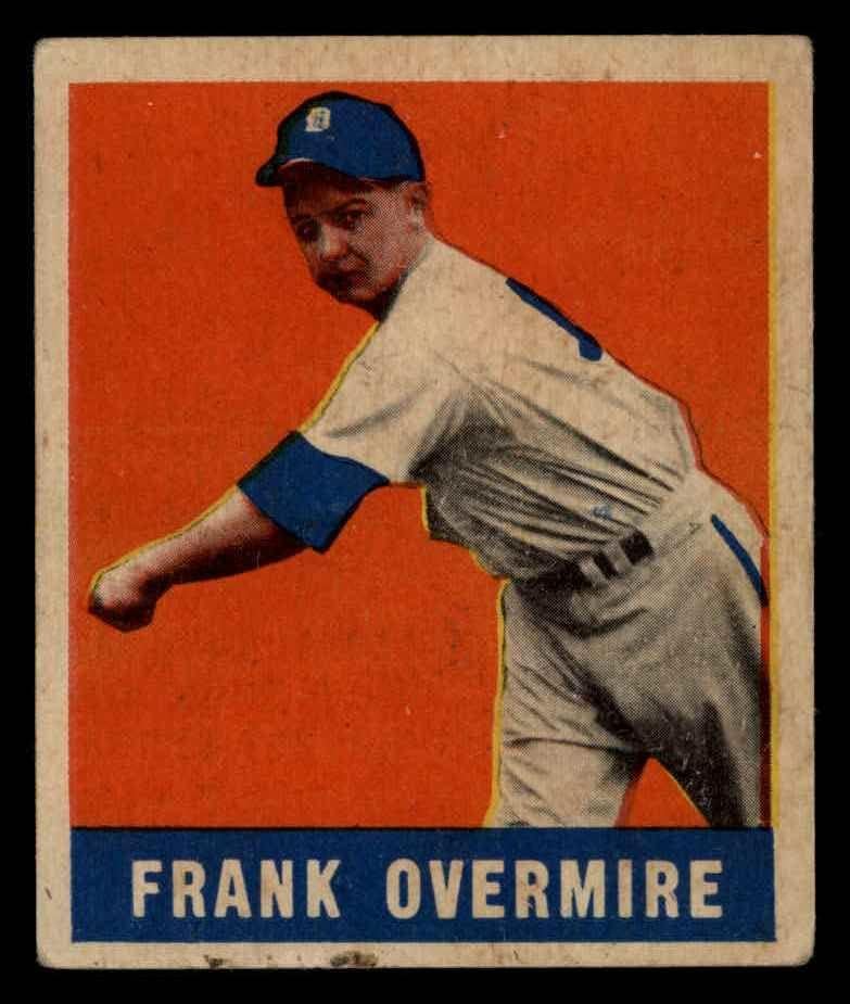 1948 Лист № 17 Франк Овермайр Детройт Тайгърс (Бейзболна картичка) ЧЕСТНО тигри