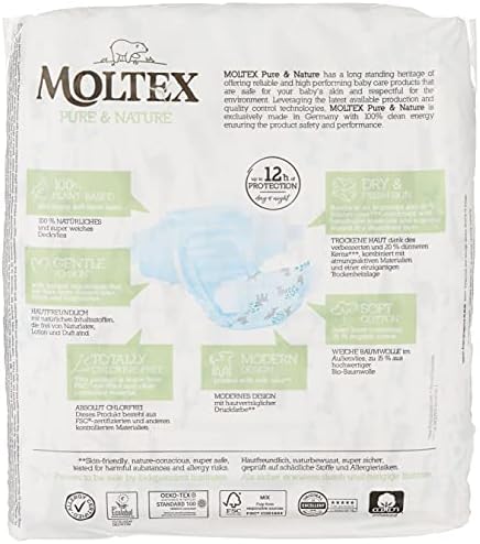 Памперси Moltex Pure & Nature Размер 1-6 (Размер На 5 Junior) Бял