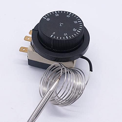 LYVI 1NC 1NO 250/380 В 16A 0-60 ℃ Превключвател за контрол на температурата Капилярна Термостат, Превключвател за Контрол на температурата Контролер, Датчик 0-60C
