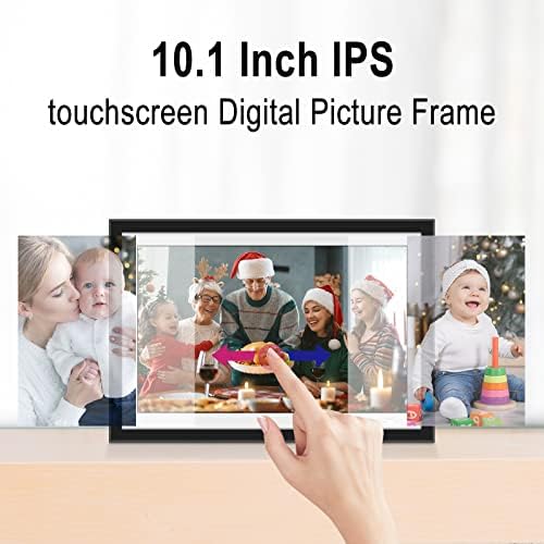Дигитална рамка за снимки от 10.1 инча, дигитална рамка за снимки WiFi приложението на Интелигентни електронни Видеорамки за снимки с електронна поща, сензорен екран 12