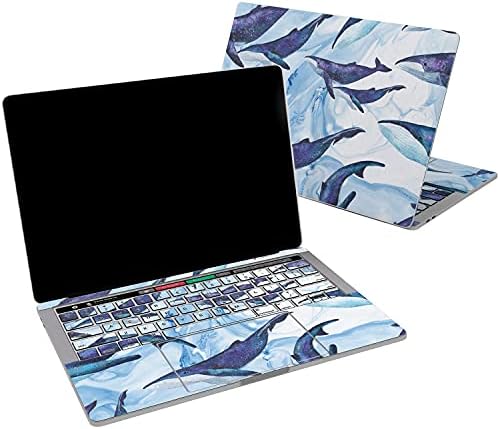Cavka Vinyl Стикер за кожа, която е Съвместима с MacBook Pro 16 M1 Pro 14 2021 Air 13 M2 2022 Retina 2015 Mac 11 Mac 12, Стикер с изображение на Океана, домашни Любимци, Морски Дизайн, Воден Принт, Кит, М?