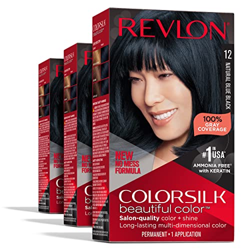 Набор от перманентната боя за коса от Revlon, черни нюанси (опаковка от 3 броя) + Микро-молив за вежди Revlon ColorStay с