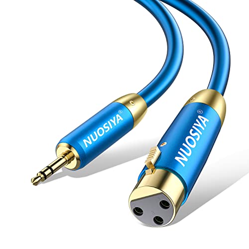 Адаптер за Асиметричен кабел NUOSIYA XLR 3,5 мм, 10 фута 1/8 инча, Кабел за Стереомикрофона, Мини-Жак Aux за XLR,