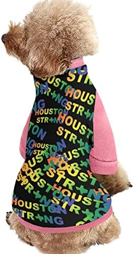 Hoody за домашни любимци с принтом FunnyStar Houston Strong и мек вълнен плат Пуловер-Гащеризон за Кучета и Котки с Дизайн