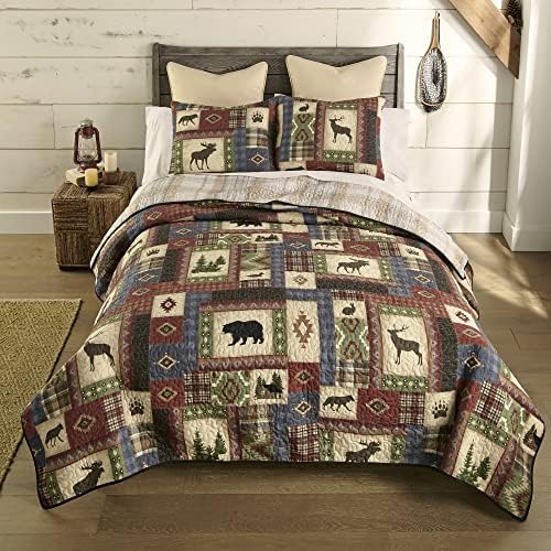 Комплект спално бельо Donna Sharp King - 3 предмет - Комплект стеганого одеяла Forest Grove Lodge с стеганым одеяло King и две