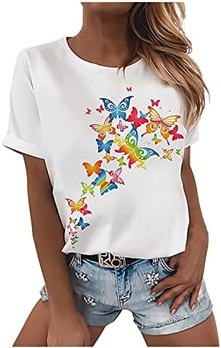 Дамски графични Тениски, Летни Основни Тениски С принтом Глухарче, Ежедневни Блузи С Кръгло деколте и Къс ръкав, Блуза