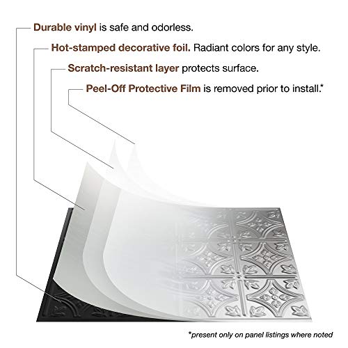 ФАСАДАТА е в традиционен стил / образец 1 Декоративна vinyl панел за задната част с размери 18 x 24 инча от бронз, настъргано масло (5 опаковки)