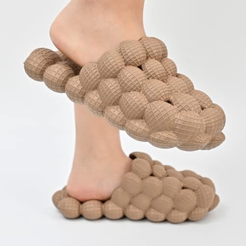 Джапанки с мехурчета Edmallu за жени и мъже - Забавни пантофи във формата Личи за жени, Нескользящие спа чехли за жени, Меки Масажни чехли за мъже