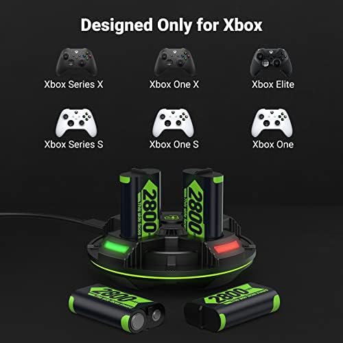 Батерии за Xbox контролери сверхбольшой капацитет Jelava 4 *2800 mah, съвместима с контролерите на Xbox Series X/Xbox Series S/Xbox One/Xbox One S/X/Elite, батерии Xbox със зарядно устройство и кабел