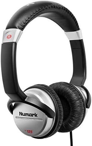 Numark HF125 | Ултрапортативен професионални диджейские слушалки с 6-футовым кабел, 40 мм драйвер за разширен отговор и затворен заден панел за по-добра изолация