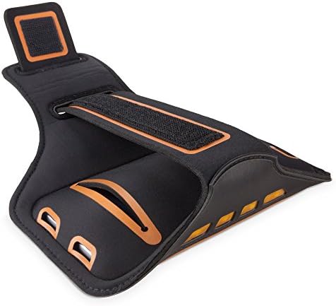 Калъф BoxWave за Sony Xperia Z5 (калъф от BoxWave) - Спортна превръзка JogBrite, Нарукавная превръзка от неопрен за пътеки с подсветка за по-добра видимост за Sony Xperia Z5 - Ярко-оранжев