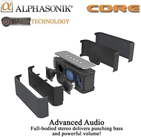 Портативна колона Alphasonik ОСНОВНАТА Home Wireless Bluetooth с HD звук и бас, вграден микрофон, Micro USB, спомагателно устройство с 3.5 мм и вградена батерия продължително действие с к