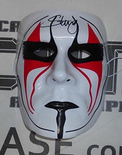 Официалната Пластмасова Играчка Маска с Автограф на Стинг PSA / DNA COA на WWE, TNA WCW AEW Pro Борба - Рестлинг