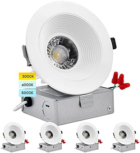 LUXRITE 4-Инчов led-вградени лампа с разпределителната кутия, 15 W, 1200 Лумена, 3 Цветови варианта 3000-5000 До Регрессирующий