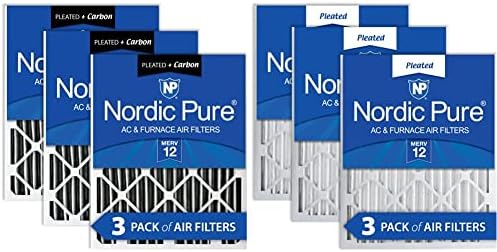 Nordic Pure 20x20x2 MERV 10 Нагънат Въздушни Филтри за печки ac 3 Опаковки