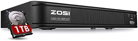 Видеорекордер за сигурност ZOSI H. 265 + 1080p 8-канален с твърд диск от 1 TB, Хибриден 4-в-1 (аналогов / AHD/ TVI /CVI) Видеорекордер за видеонаблюдение за дома, камери за наблюдение, ?