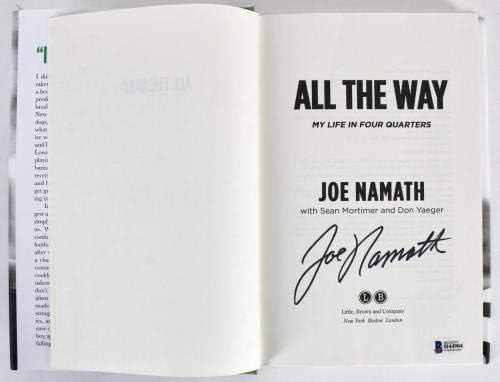 Джетс Джо Намат подписа по Целия път на Първото издание на книга с твърди корици на БЪЛГАР - NFL С автограф Разни