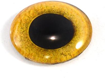 очите на Бухал 30мм единична Стъклена за Скулптури Таксидермии или Производство на бижута жълт цвят