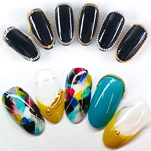 Веригата за дизайн на ноктите, за да проверите за нокти за жени, 4 опаковки по 24 броя, Златни и Сребърни, Метални Висулки в стил пънк, Бижута за нокти, 3D Веригата за диз