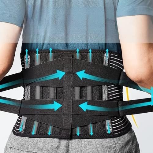 2 бр. Скоби за гърба за облекчаване на болки в гърба с 6 фиксаторами, Дишащ Мрежест колан за подпомагане на гърба, Противоскользящий
