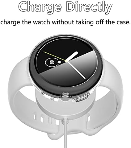 [3 опаковки] е Съвместим с защитен калъф за екрана Google Pixel Watch, Haojavo PC Твърд Ултра-Устойчив на надраскване Броня с предпазно фолио от закалено стъкло за Google Pixel Watch 2022 Ак