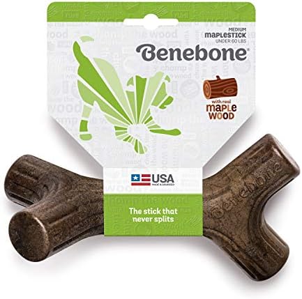 Здрава Дъвчене играчка Benebone Maplestick за Агресивни кучета, в Момента Кленовое дърво, Направено в САЩ, Средната
